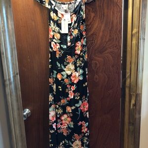 Black floral maxi dress
